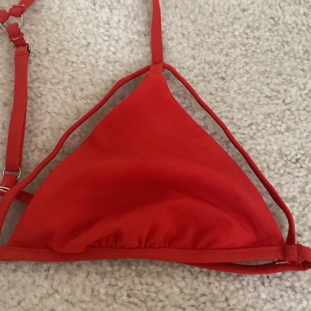 Blue Life Triangle Bikini Top Red Adjustable T-Strap - Picture 4 of 8